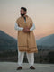 Light Beige Color Swati Woolen Shawl for Men - Handmade