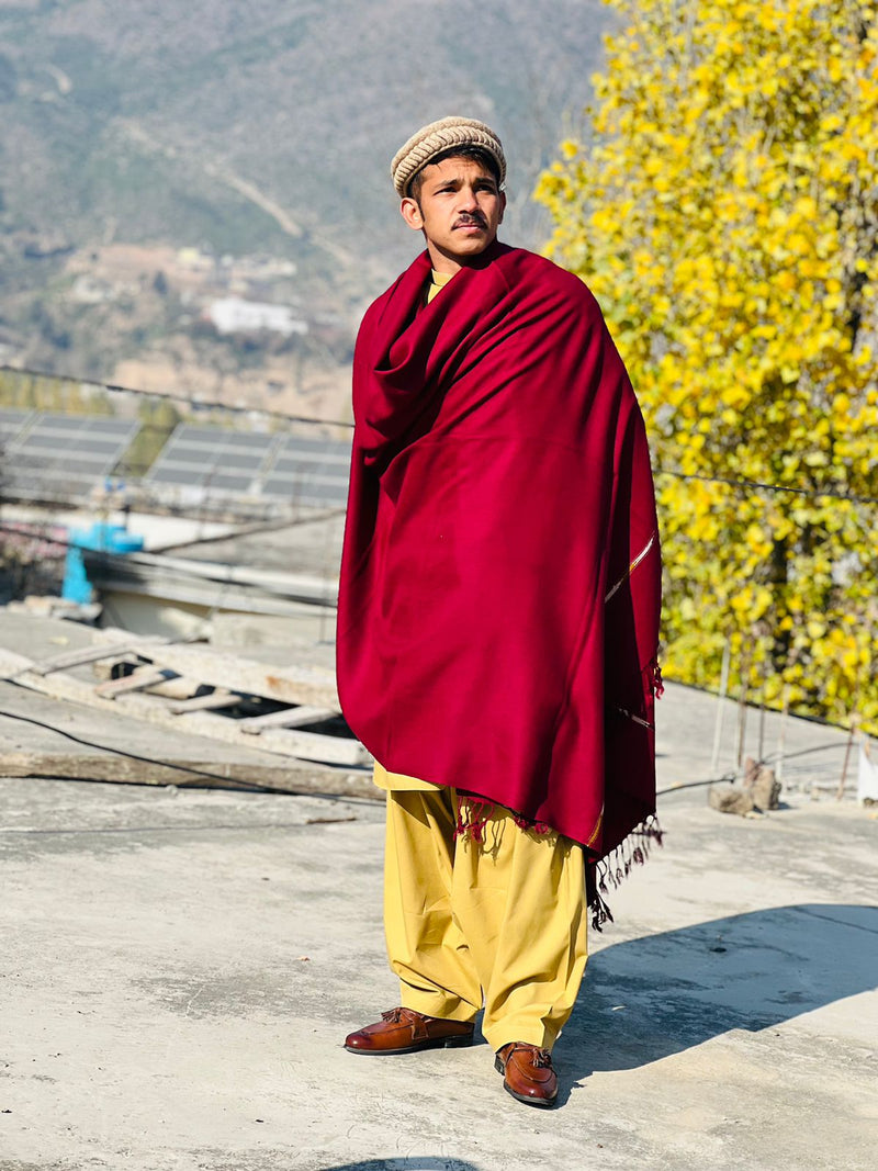 804,Maroon  Men's Shawl