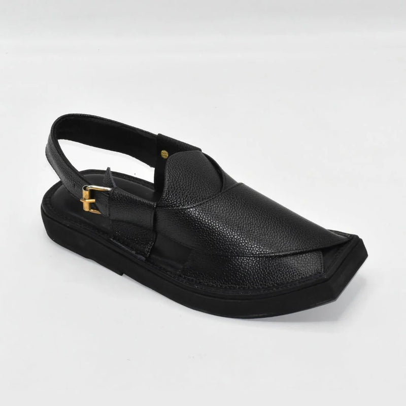 black dotted handmade chapal