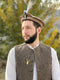 Chitrali Cap With Feather and Makhor Lapel Pin