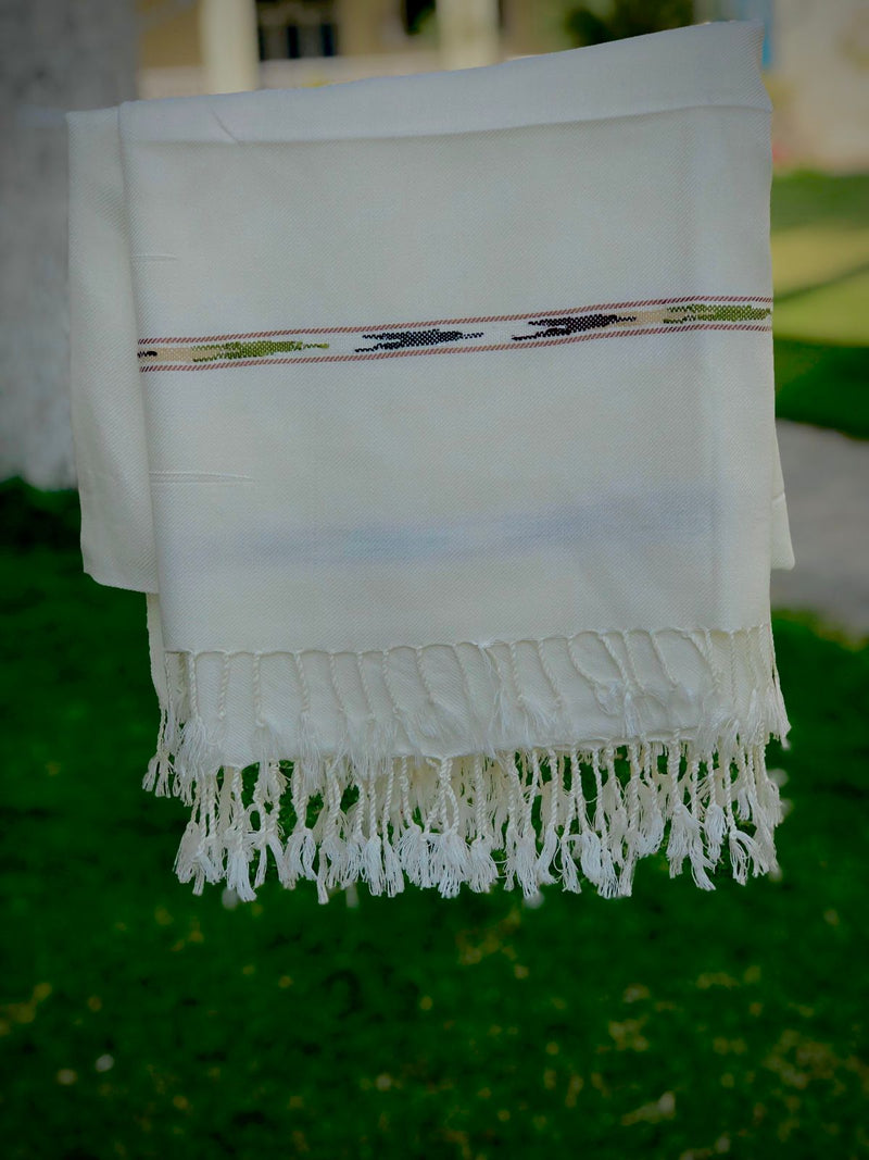 Angora Pure Handmade Woollen white Shawl